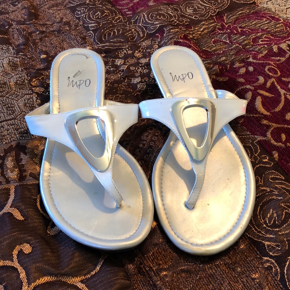 Impo sandals white with silver embellishments‎